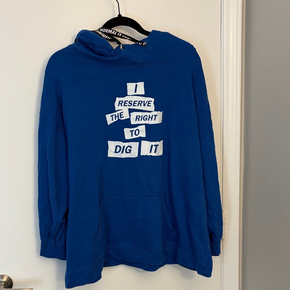 Women's Blue “I Reserve The Right To Dig It” by Dubgee by Whoopi Hoodie